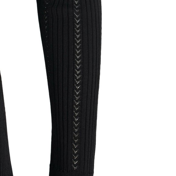 ALAIA Black Long Sleeve Laser Cut Ruffle Hem Dress - Picture 9 of 11